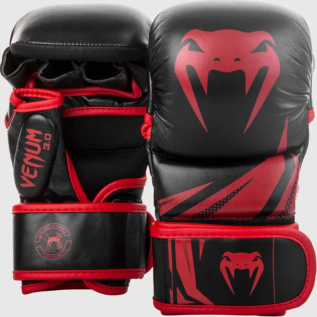 Guantillas de mma Venum challenger 3.0 sparring negro/blanco/oro 7oz