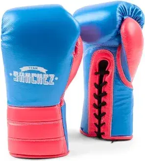Guantes de boxeo team sanchez premium verde-rojo metalizado