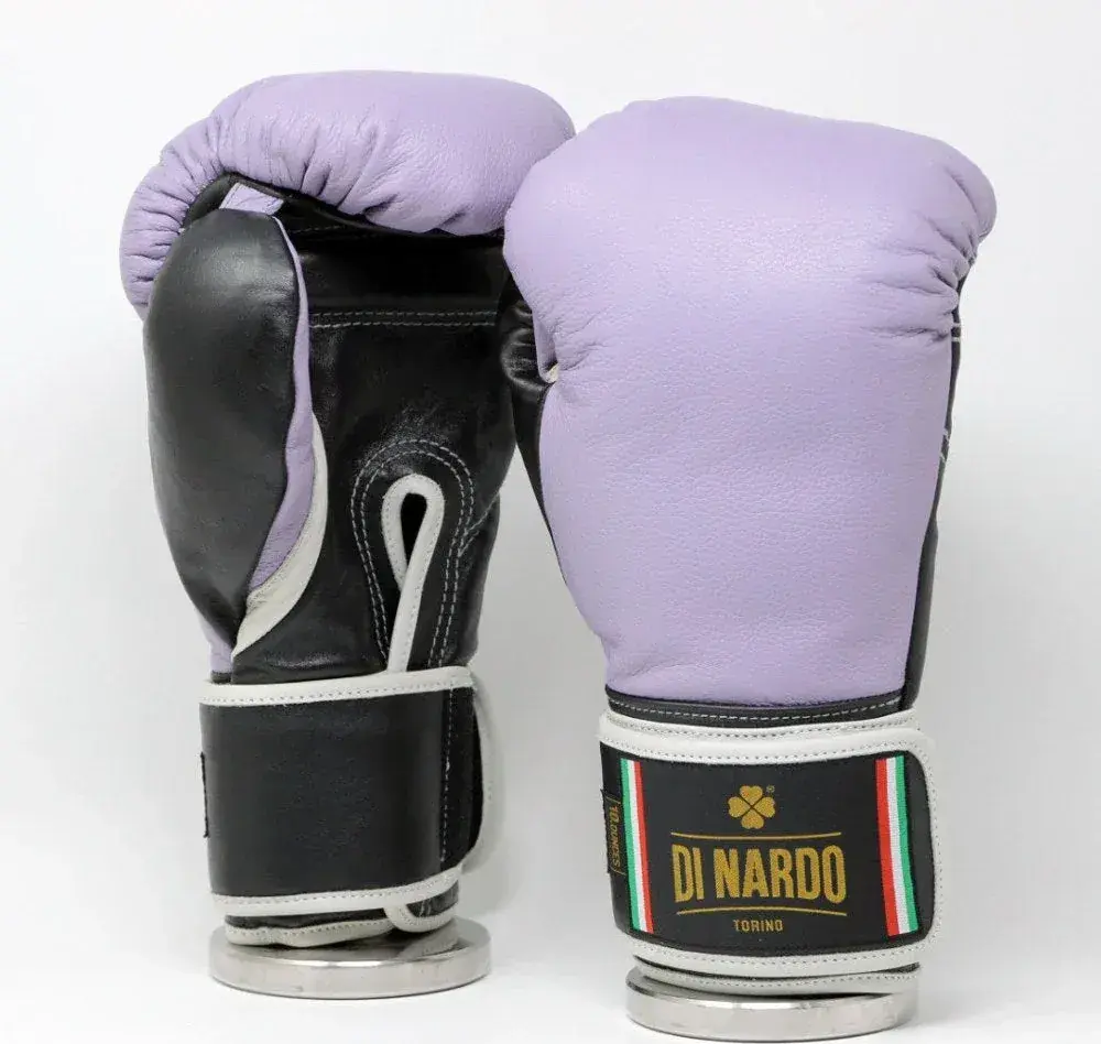 Guantes de boxeo di nardo con velcro LILA