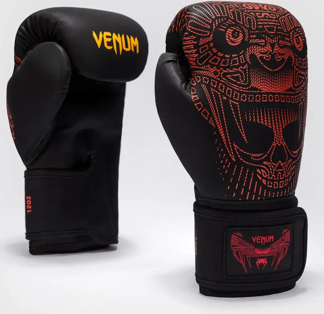 Guantes de boxeo Venum quetzal fury negro-rojo BLACK-FURY-RED-TANGERINE-100
