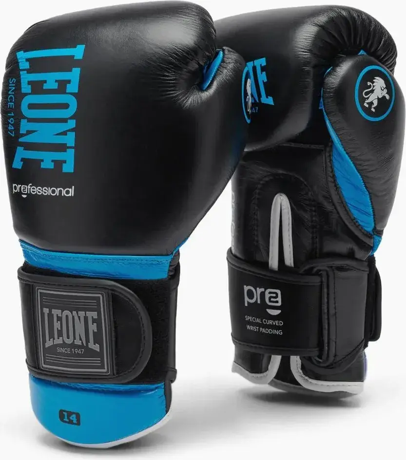 Guantes de boxeo Leone professional 2 GN115C azul 14 oz